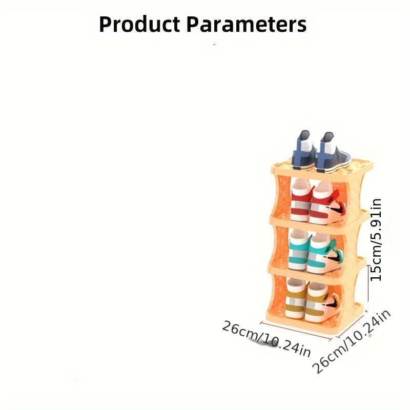 Foldable Shoe Rack 2 Tiers Space-Saving No-Hassle Assembly Entryway Living Room Organizer