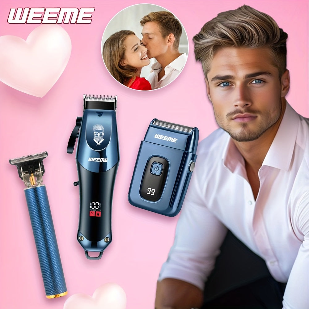 Valentine's Day Electric Hair Clipper Set Blue T-Clipper Reciprocating Razor