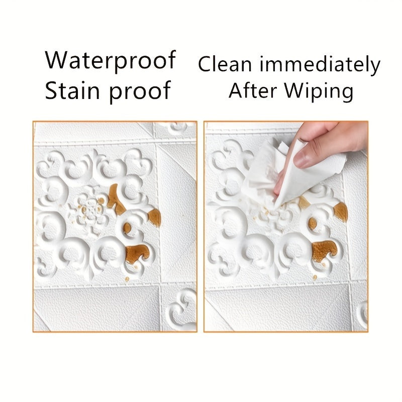 50 dona 3D gul bezakli devor plitkalari, suv o'tkazmaydigan, dog'ga chidamli, o'z-o'zidan yopishadigan, oshxona, hammom, yashash xonasi uchun