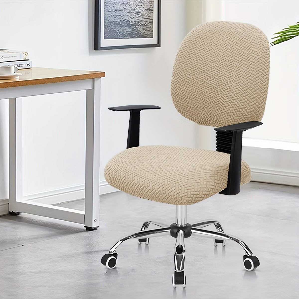 2-Piece Office Chair Slipcover Set for Living Room and Home Office Protection