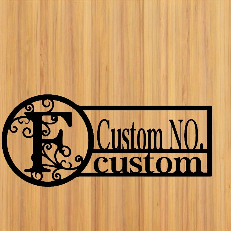 Oq metall misdan yasalgan eshik belgisi, oilaviy nom bilan, ichki va tashqi foydalanish uchun