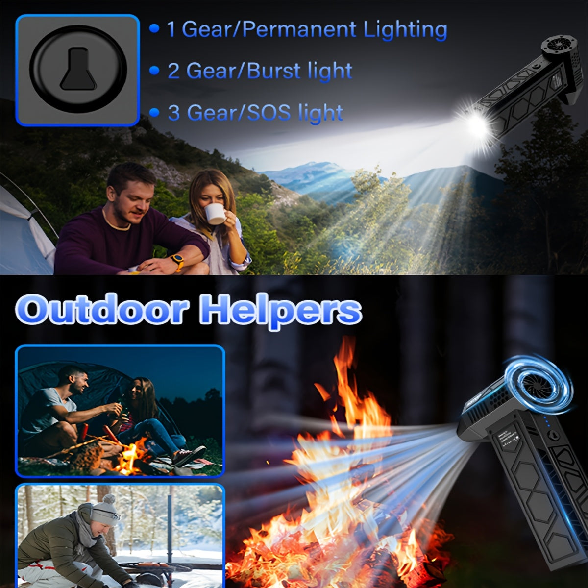 Portable Handheld Turbo Fan Air Blower for Snow Water Dust Removal Rechargeable