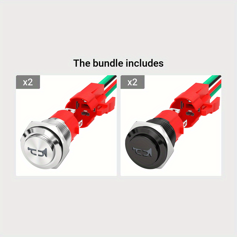 Heavy Duty Metal Horn Button 16mm Blue LED Marine Boat Auto Switch