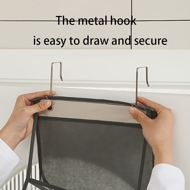 Over-the-Door Hanging Organizer with 4 Shelves Wall-Mounted Space Saver Polyester