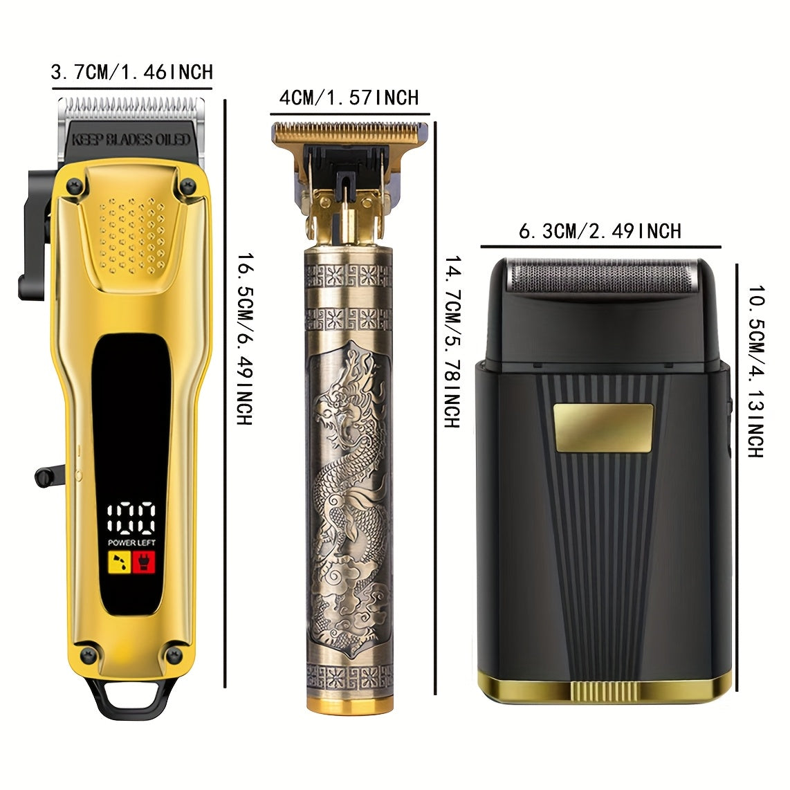 USB зарядка билан Wireless Erkaklar Elektrik Soch Kesuvchi To'plami, Past Voltajli Ishlash, Raqamli Ko'rsatkich va Aksessuarlar