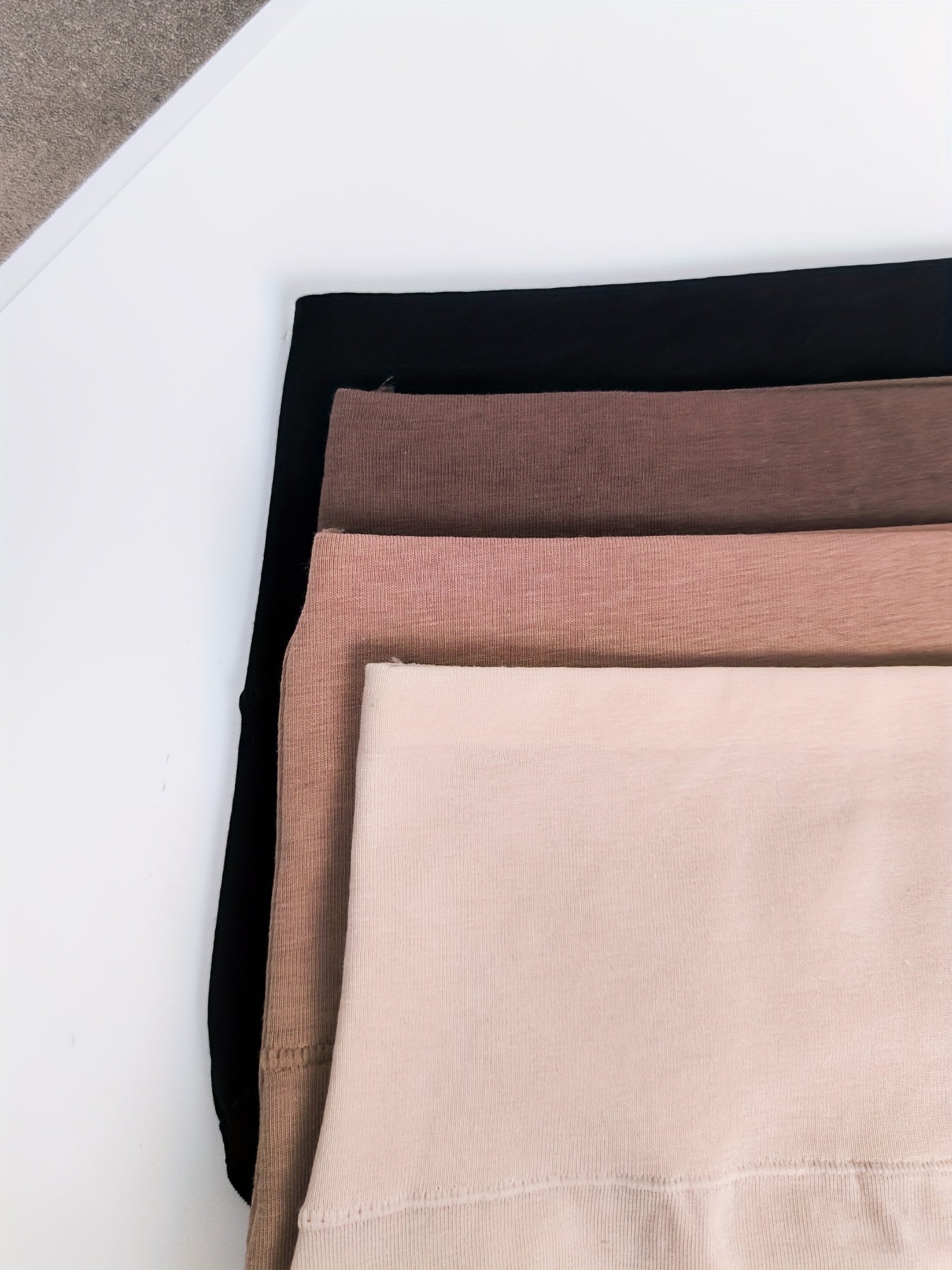 Women's High Waist Cotton Briefs 5-Pack Breathable Solid Color Underwear