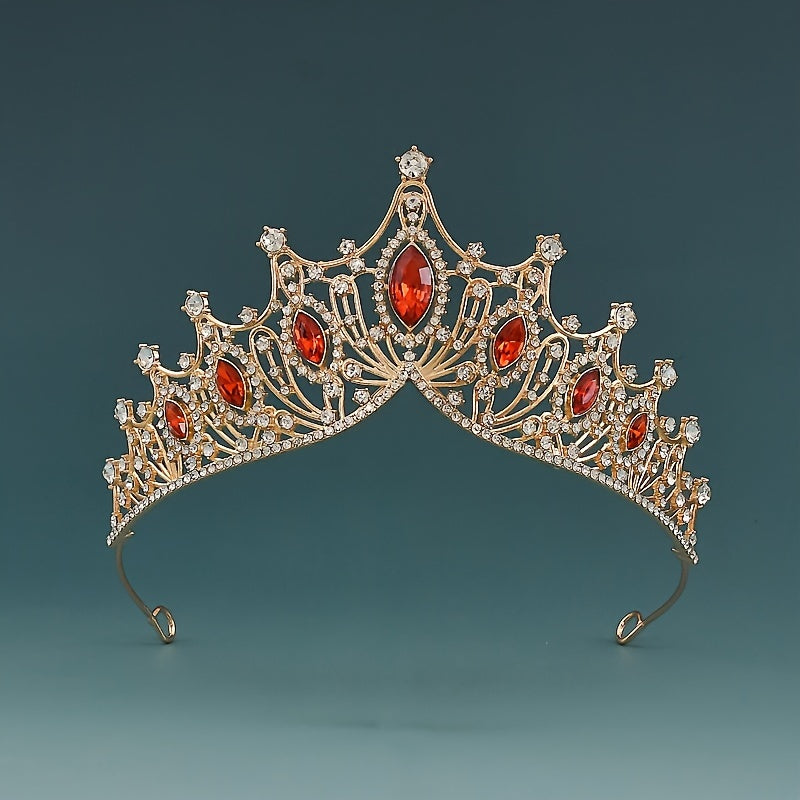 Girls Gold Tiara Hair Accessory for Birthday Celebration