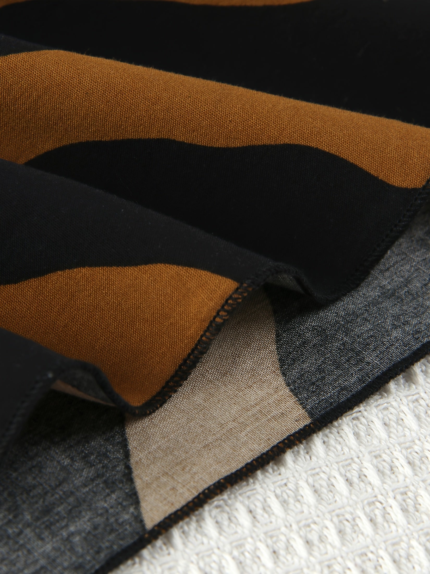 Women's Brown Zebra Print V-Neck Abaya Maxi Dress with Side Slit