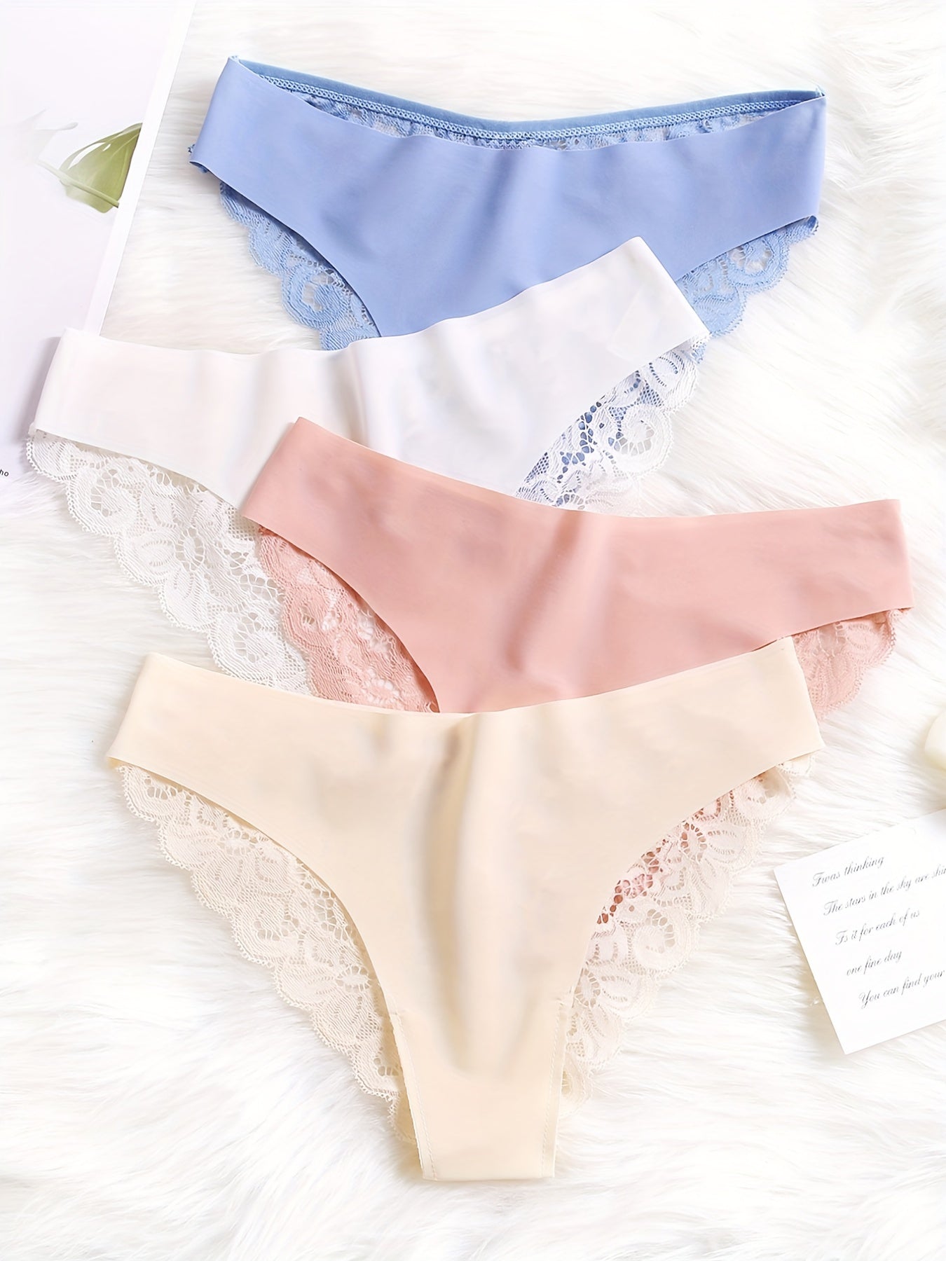 6-Piece Women's Low-Rise Lace Panties Set Breathable Nylon Floral Pattern Multiple Colors