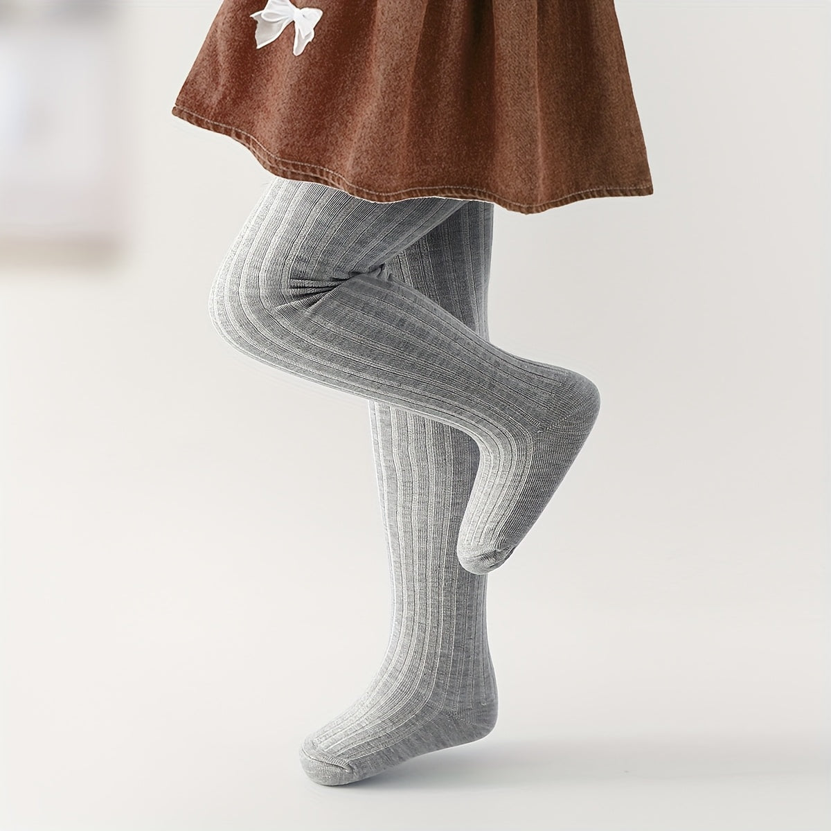 Qizlar Bahor/Kuz Gul naqshli Legginglar - Qulay, cho'ziluvchan, chiziqli dizaynga ega mustahkam rang, kichik moda ixlosmandlari uchun yumshoq to'qilgan taytlar.