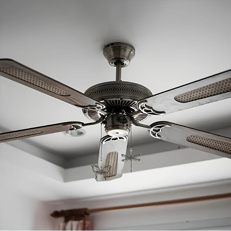 Metal Ceiling Fan Pull Chains with Dragonfly and Butterfly Pendants Set of 2 Decorative Light Switch Extensions