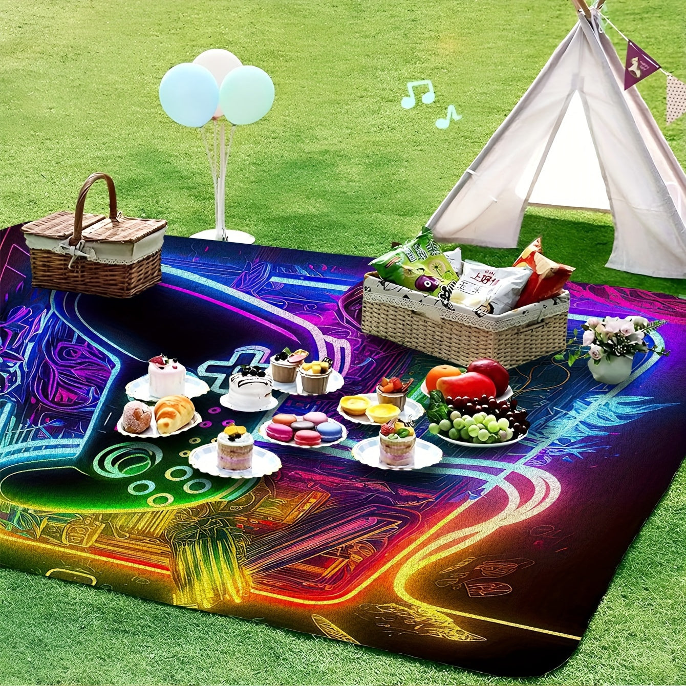 Flannel Throw Blanket with Game Controller Design for Couch Bed Camping and Gift