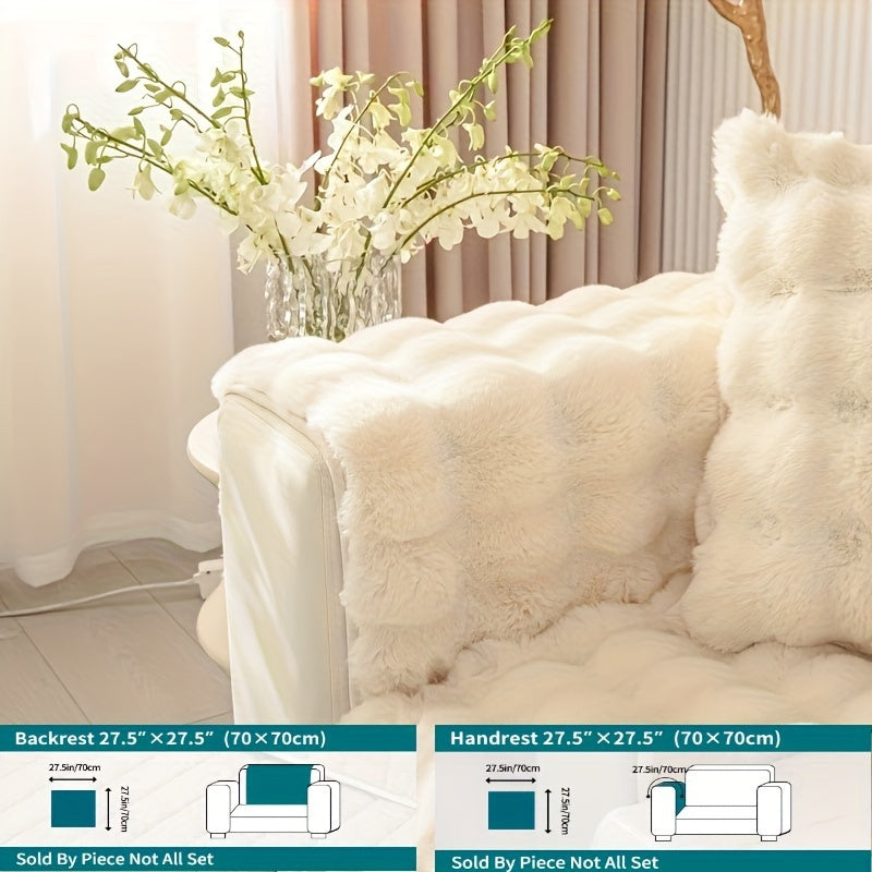Winter Plush Sofa Cover Anti-Slip Dustproof Slipcover for Couch Living Room Bedroom