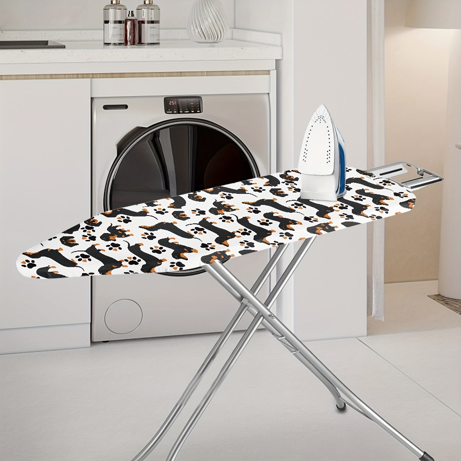 Dustproof Ironing Board Cover with Dachshund Pattern, Waterproof, Easy to Install
