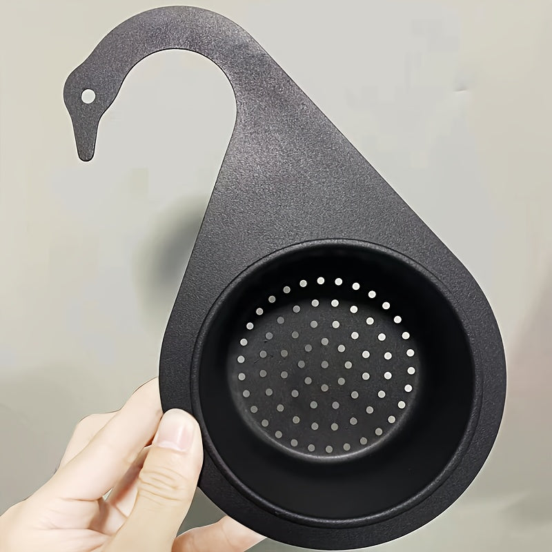 Роскошный черный кухонный сливной фильтр из нержавеющей стали Black Swan - включает в себя вешалку для удобного хранения - универсальная корзина для подготовки пищи и сортировки отходов - идеально подходит для дома, общежитий и праздничного использования