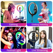 25.4cm Dimmable Ring Light with Stand and Phone Holder for Photography and Video