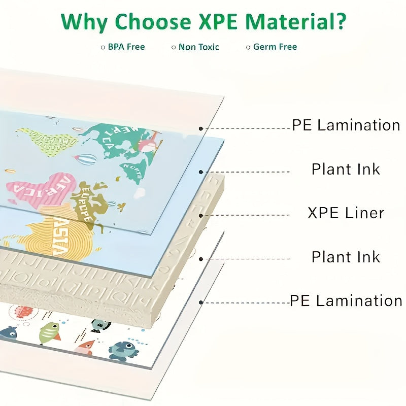 Экстра-Большой нетоксичный водонепроницаемый игровой коврик для ползания и обучения