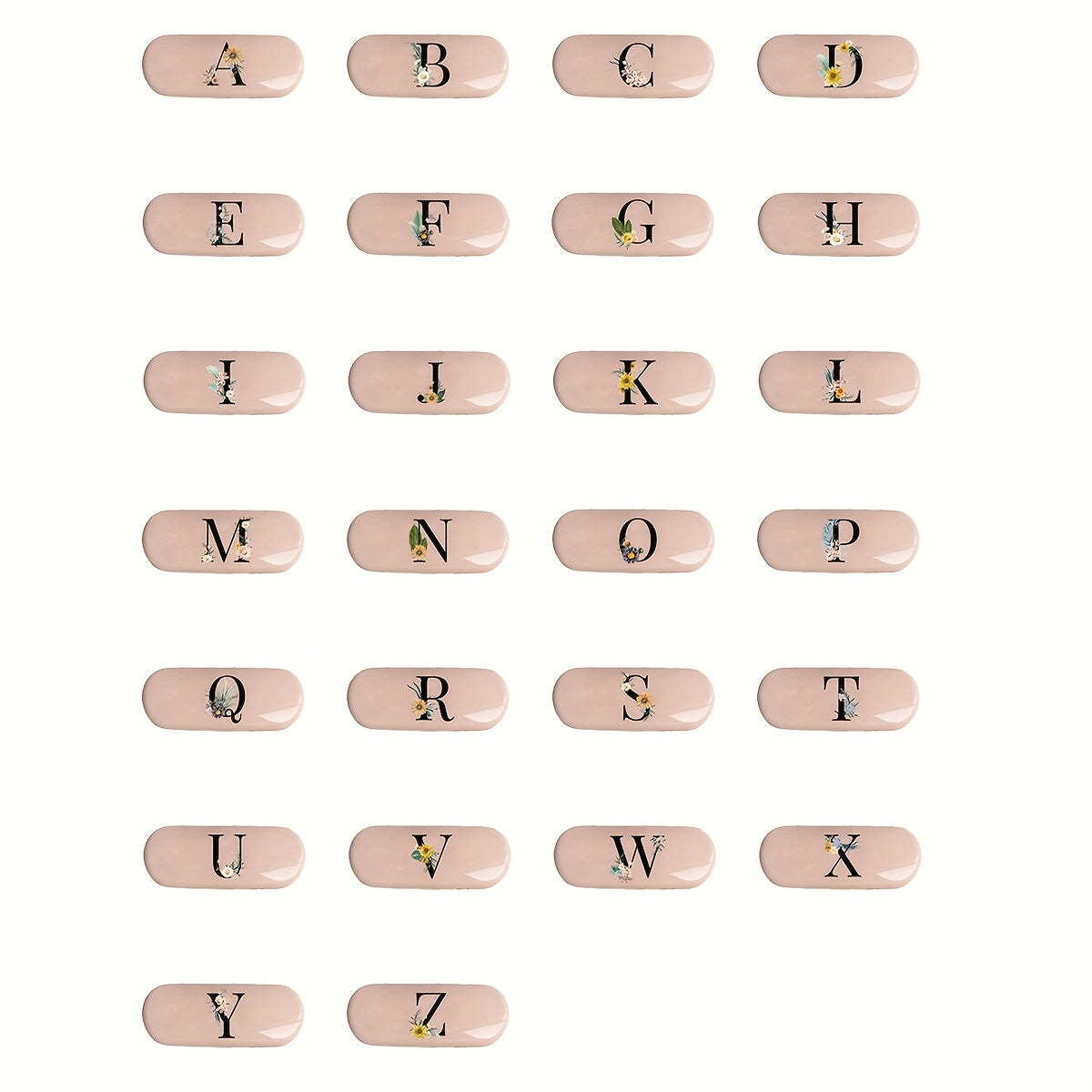 Pink Floral Monogram Glasses Case Waterproof Dustproof Compact Plastic Storage Box for Men and Women