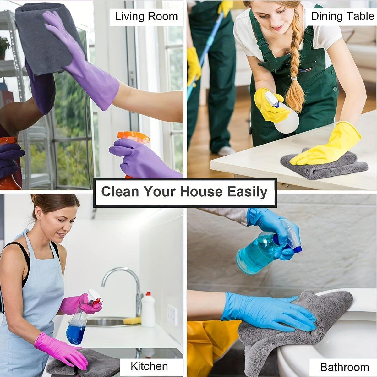 10 Microfiber Cleaning Cloths for Floors Windows Housekeeping Reusable Lint-Free