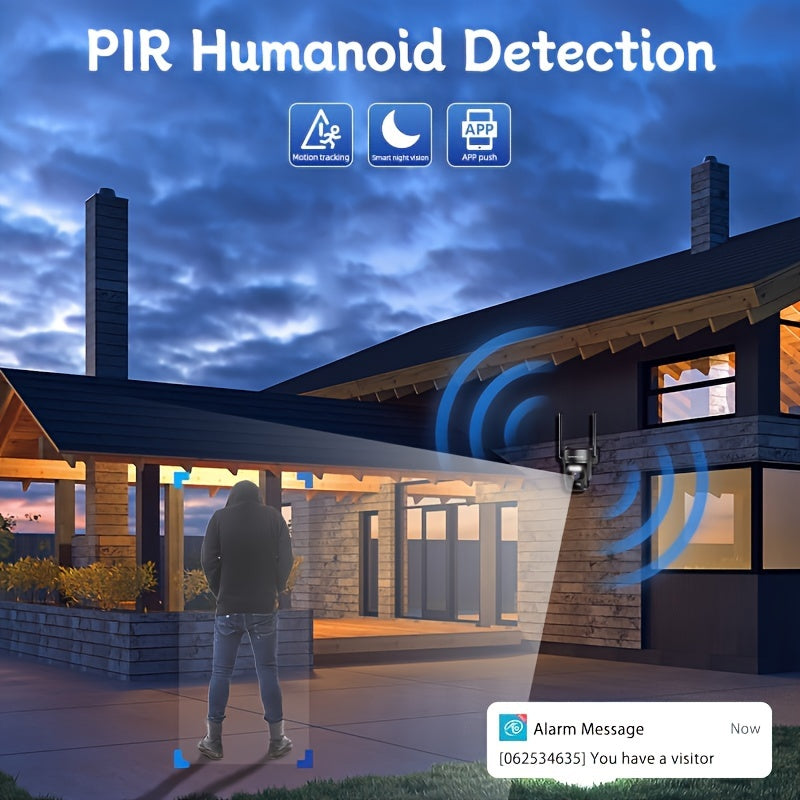 Cámara de seguridad solar inalámbrica 1080P PTZ visión nocturna detección de movimiento Wi-Fi exterior
