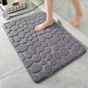 Alfombra de baño de felpa gris coral antideslizante, de secado rápido, absorbente y suave, rectangular