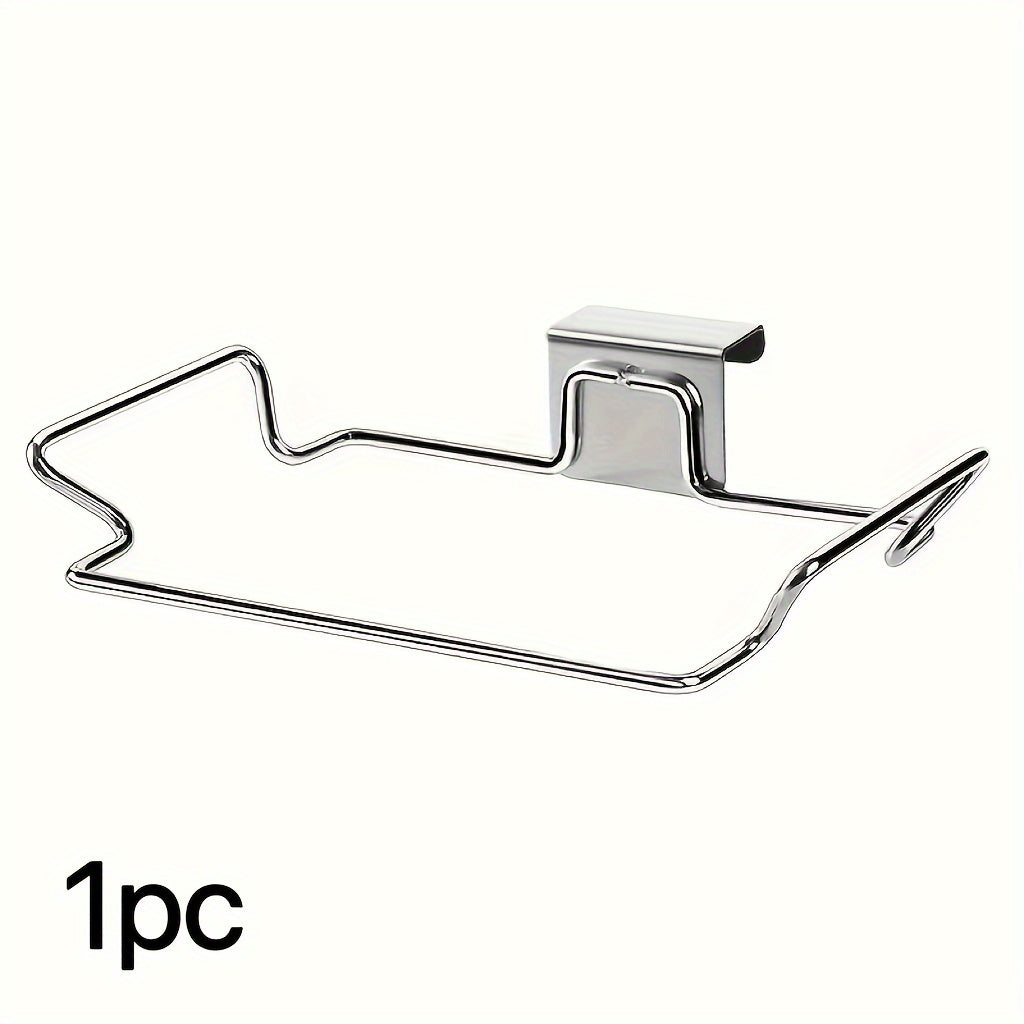 Stainless Steel Wall-Mounted Kitchen Storage Hooks for Garbage Bag Organizer 1/2 Pieces