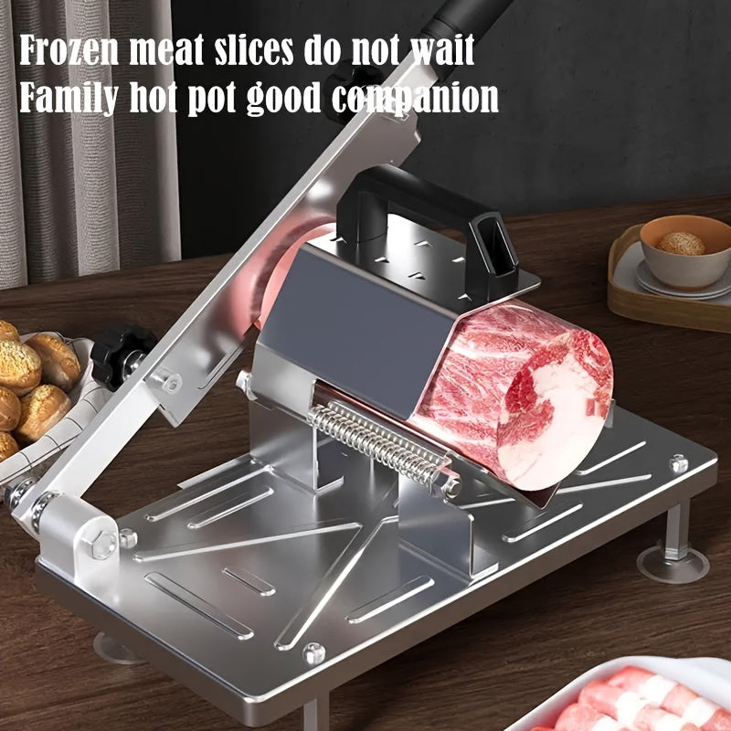 Stainless Steel Manual Meat Slicer for Meats Cheese Bread Adjustable Thickness