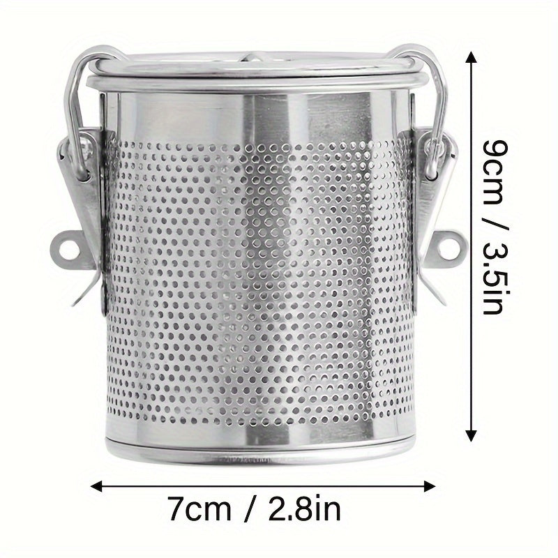 Stainless Steel Spice Infuser with Buckled Lid and Mesh Strainer for Tea and Herbs