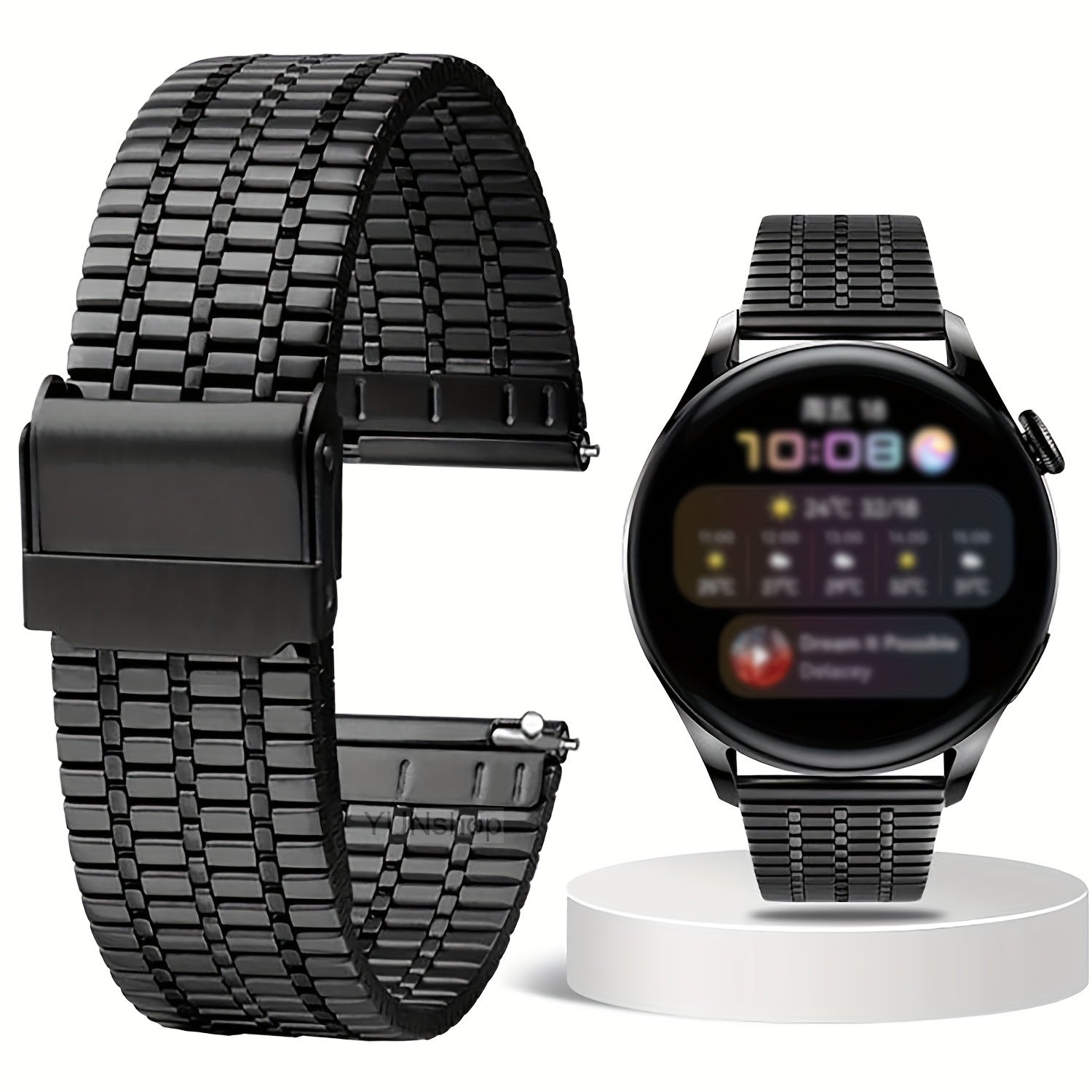 Stainless Steel Watch Band 20mm 22mm Adjustable Quick Release for Smartwatches