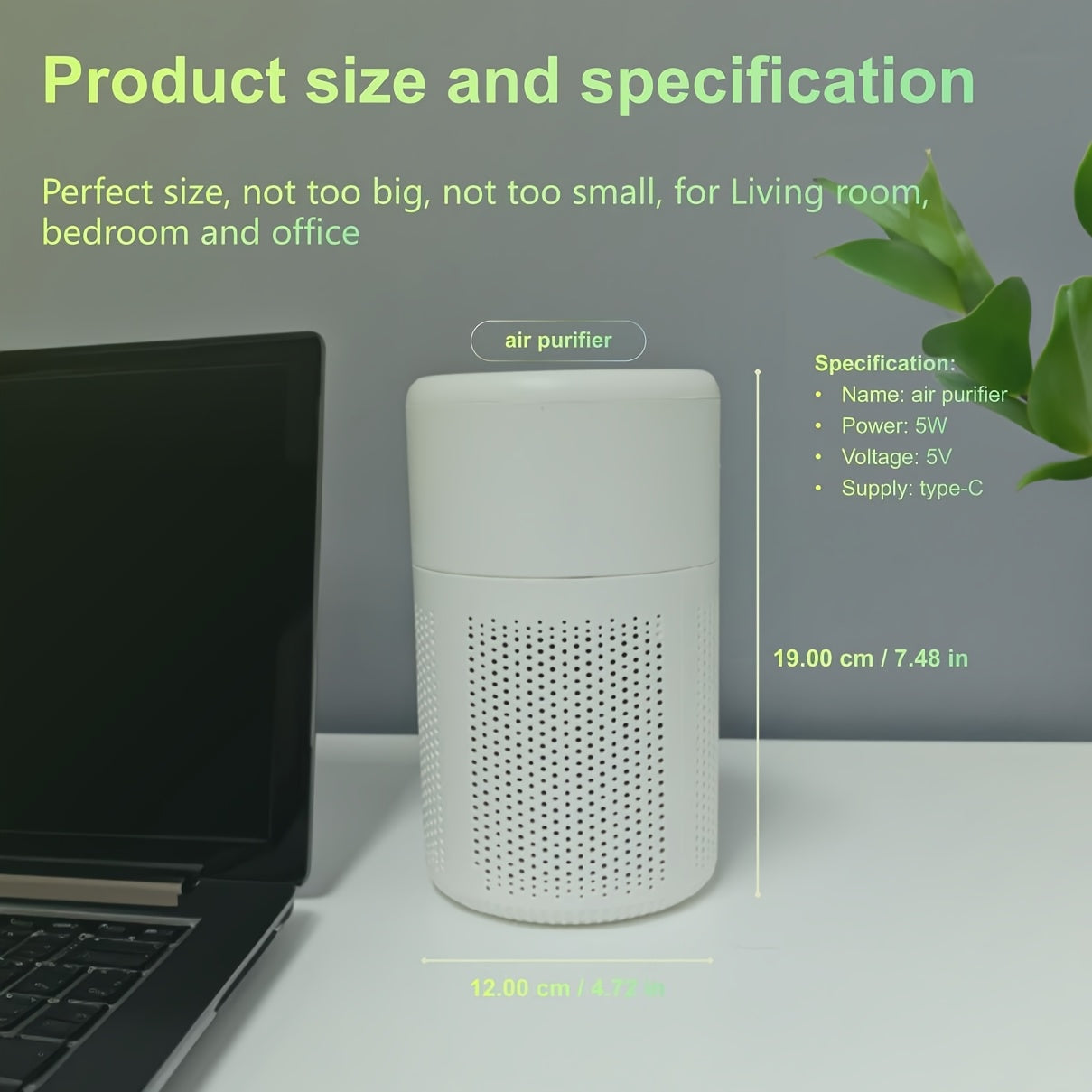Mini Air Purifier Set H13 HEPA Filter Activated Carbon USB Car Home Office