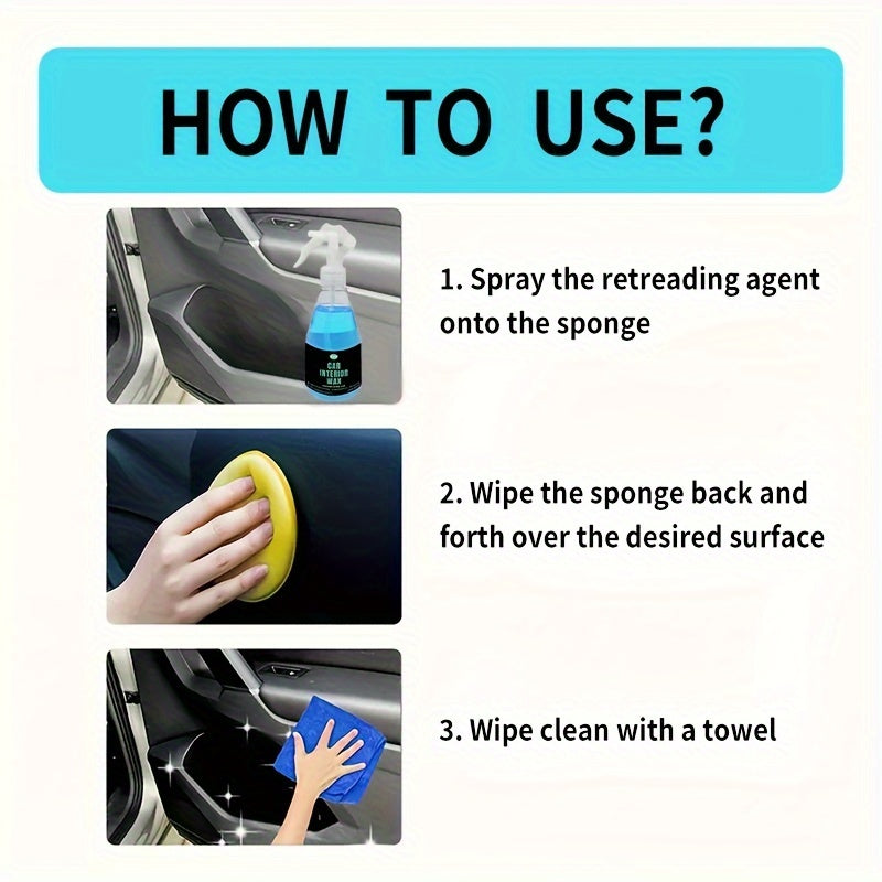 Spray restaurador de plástico para interiores de coche multiusos para tablero, neumáticos y goma