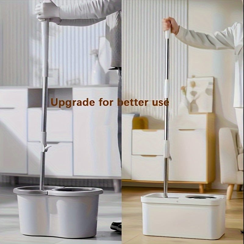Aylanuvchi mop va kova to'plami, bo'linadigan loy kova va mop matolari bilan ho'l va quruq tozalash uchun