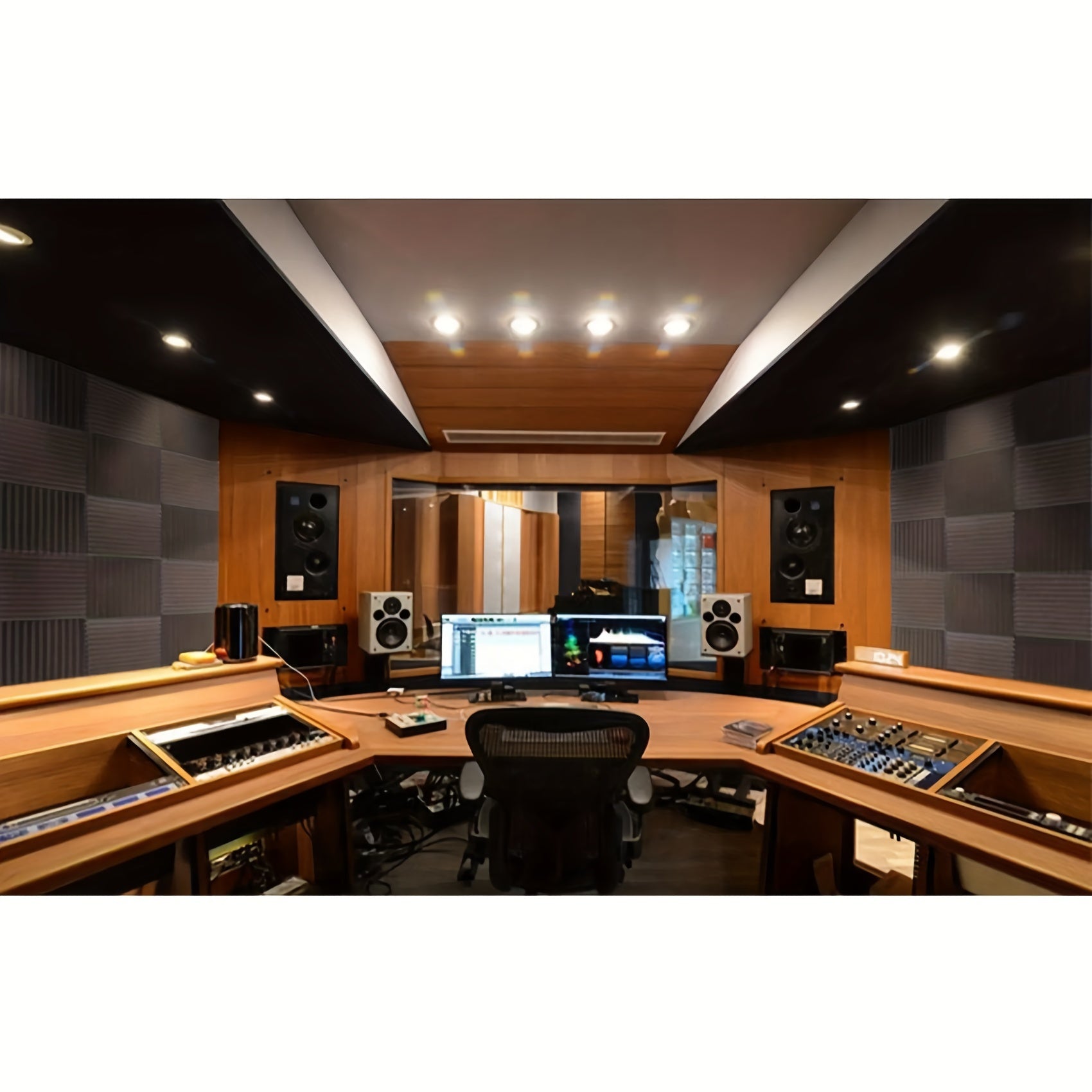 Juego de 12 paneles de espuma acústica negra de 2.54cm x 30.48cm para absorción de sonido y reducción de reverberación