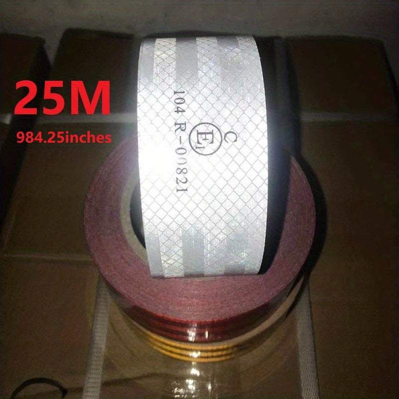 Car Reflective Warning Tape 25m x 5cm Red and White Retro Reflective Sheeting