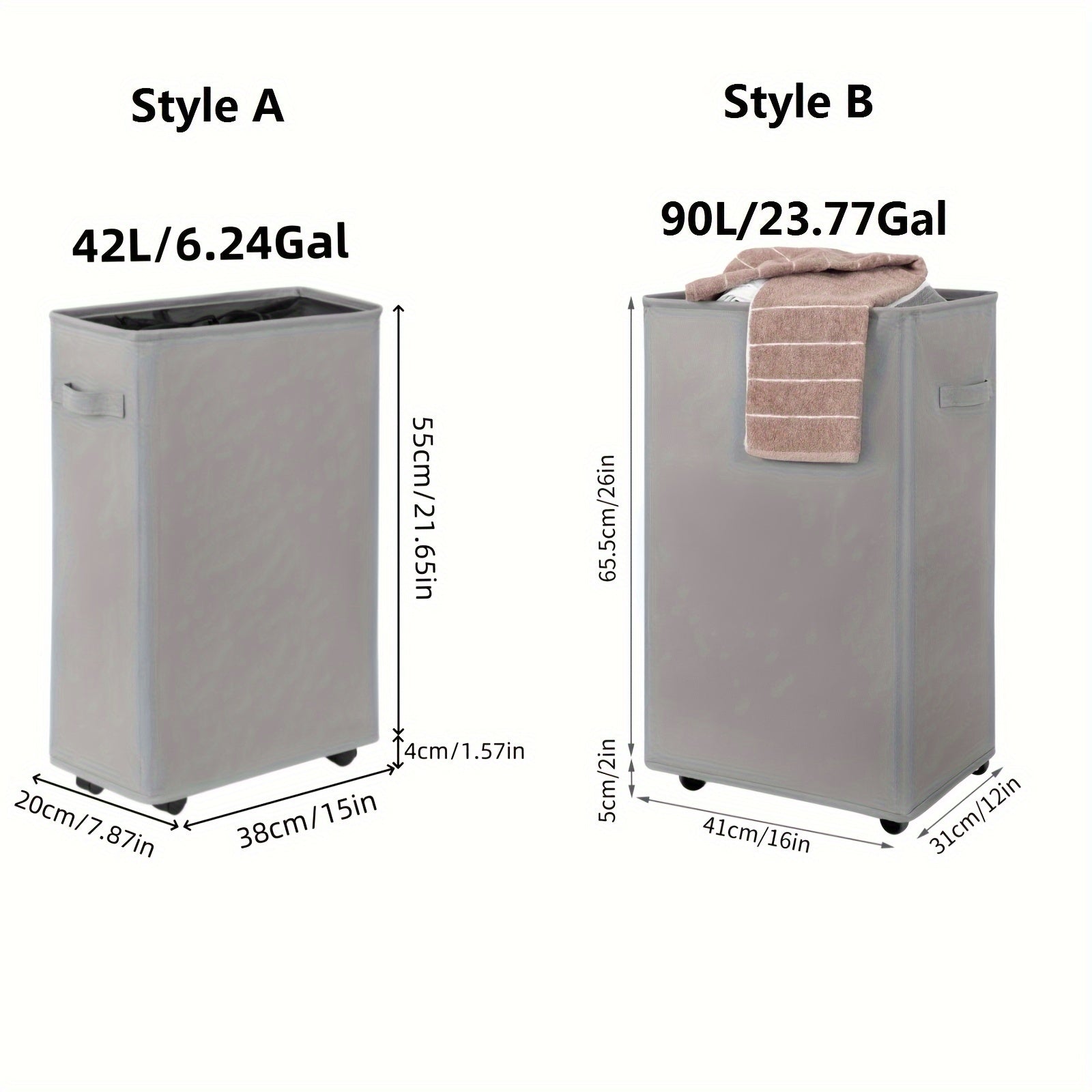 G'ildirakli kir yuvish savati - 45L sig'im, oson saqlash va ko'chirish uchun ingichka dizayn - hammom, yotoqxona va yotoqni tartibga solish uchun ideal - egiluvchan va yengil - iflos kiyimlarni saqlash uchun mukammal