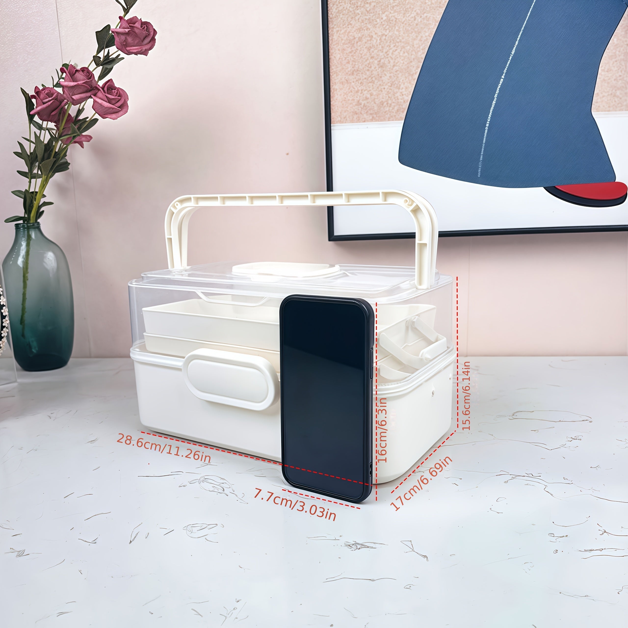 Large 3-Tier ABS Plastic Medicine Organizer for RV Travel and Emergency Preparedness