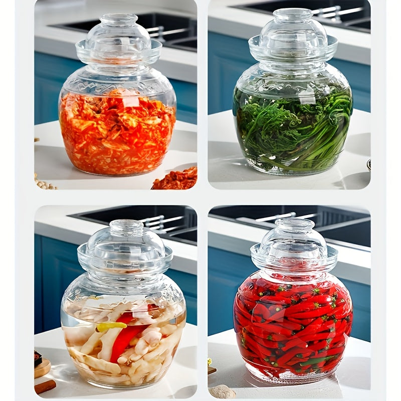 Glass Pickle Jar with Lid 2500ml 84oz Includes Cleaning Brush for Fermenting Kimchi Sauerkraut