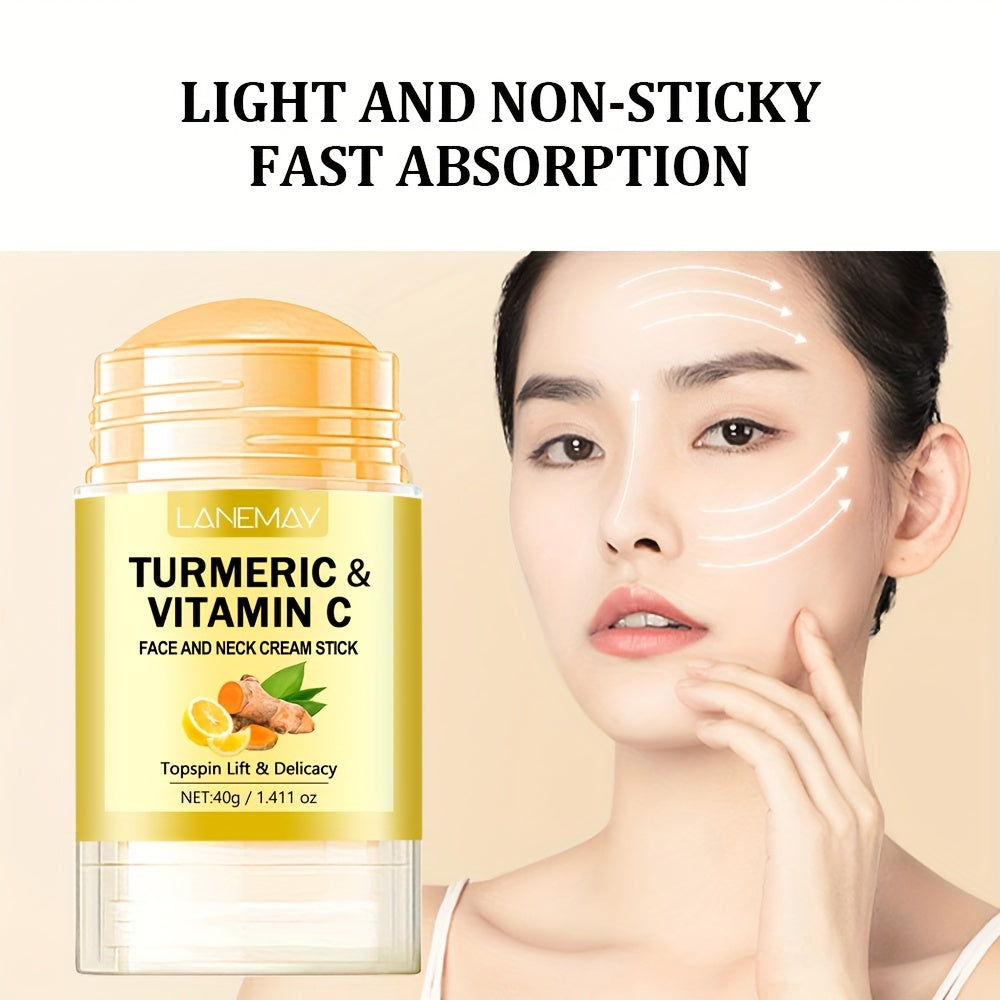 Face and Neck Vitamin C Turmeric Cream Stick, Hypoallergenic, Fast Absorption, 40g