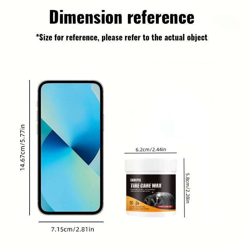 Повышайте блеск шин и пластиковых деталей вашего автомобиля с помощью 1 шт. EAREPIS Tire Care Wax Polish. Этот многофункциональный полироль на основе кокоса не оставляет следов и имеет объем менее 1 л. Он улучшает блеск и обеспечивает защиту поверхностей.