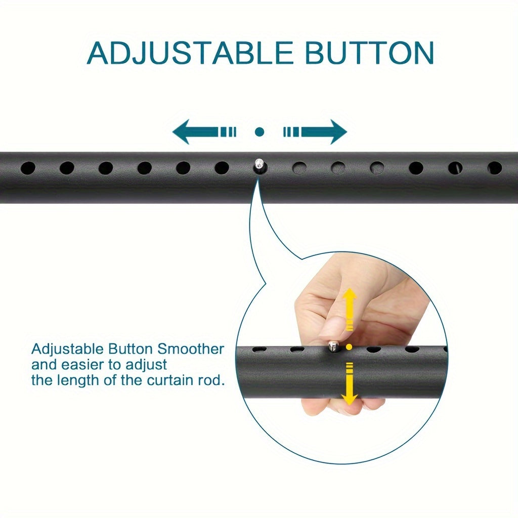 Adjustable Bathroom Partition Spring Rod Black White Brown No Drill Room Divider Shower Curtain