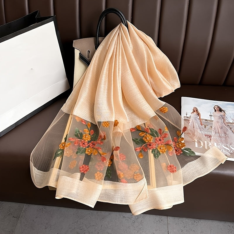 Havo o'tkazadigan, tikilgan gul sharf, kundalik quyoshdan himoya va uslub uchun