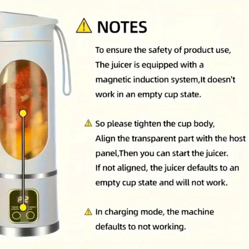 Portativ USB blender va sharbat tayyorlash uchun, smoothies, milkshakes va yangi meva ichimliklari uchun. Oson tozalanadi, 10.14oz dan 16.91oz gacha sig'im, raqamli displey, zanglamaydigan po'lat pichoq. Uy uchun ideal