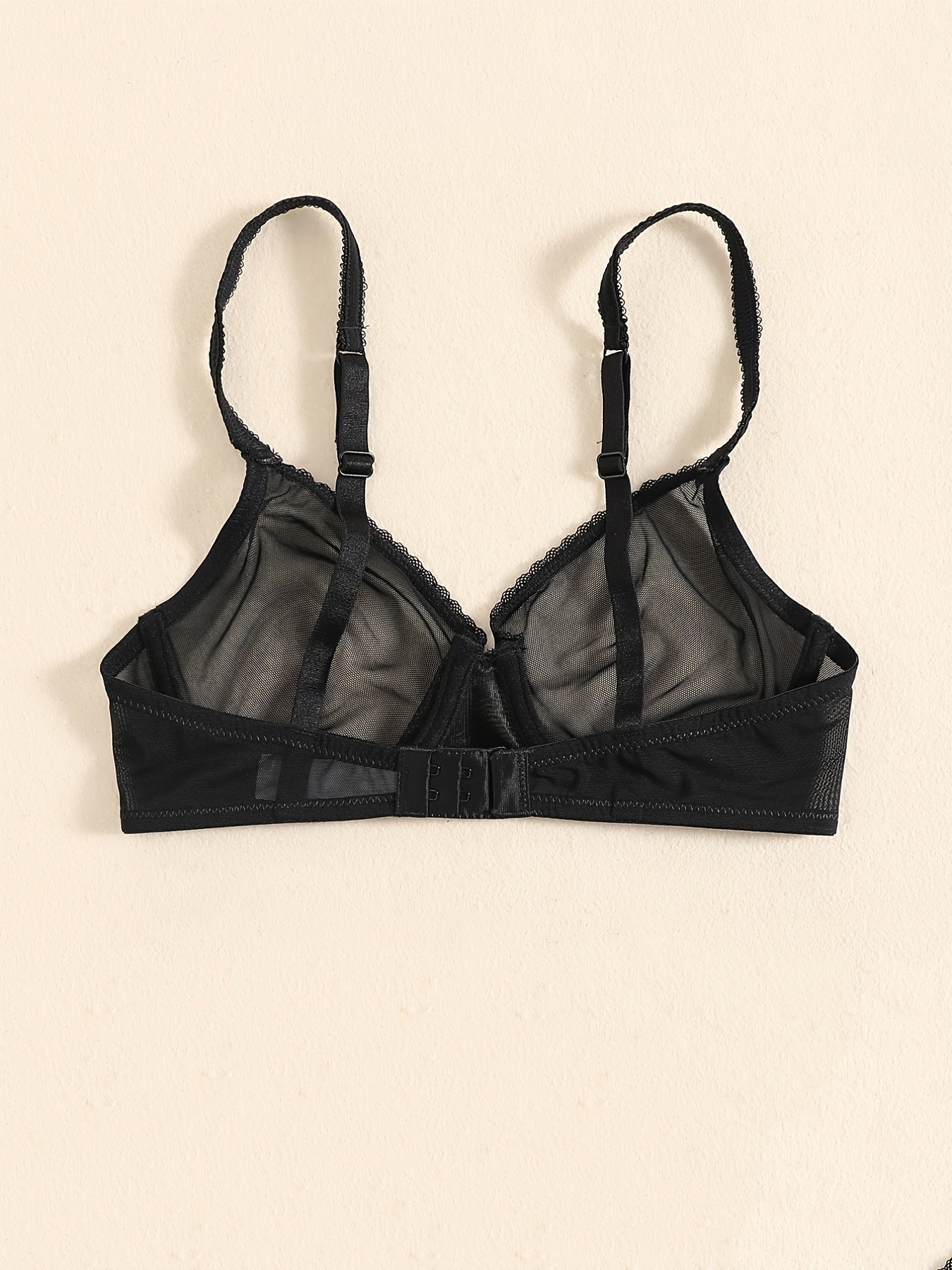 Women's Sheer Unlined White Bra with Underwire and Thin Straps in Breathable Nylon Spandex