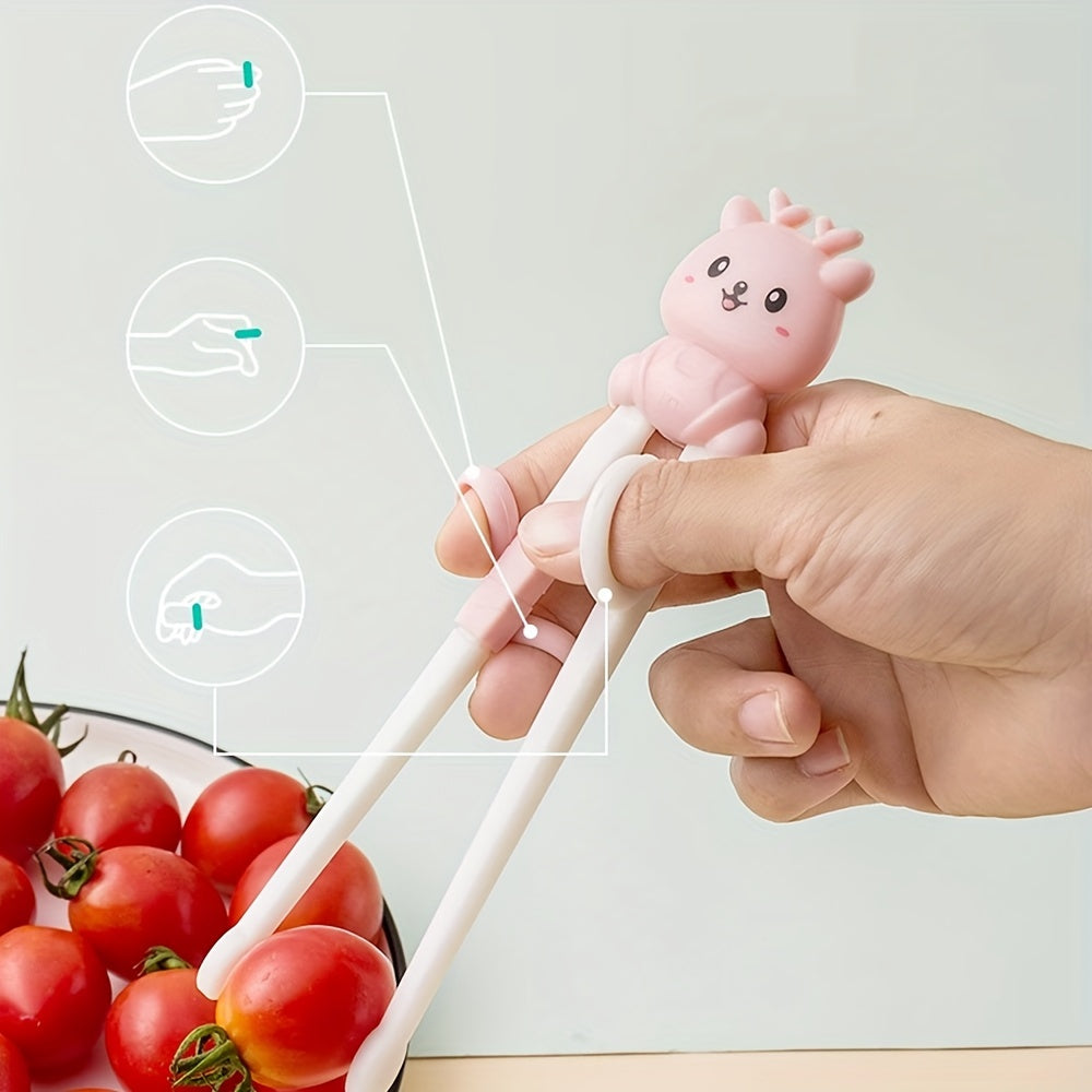 Cartoon Animal Training Chopsticks Non-Slip Durable Grip for Beginners Kitchen Utensil
