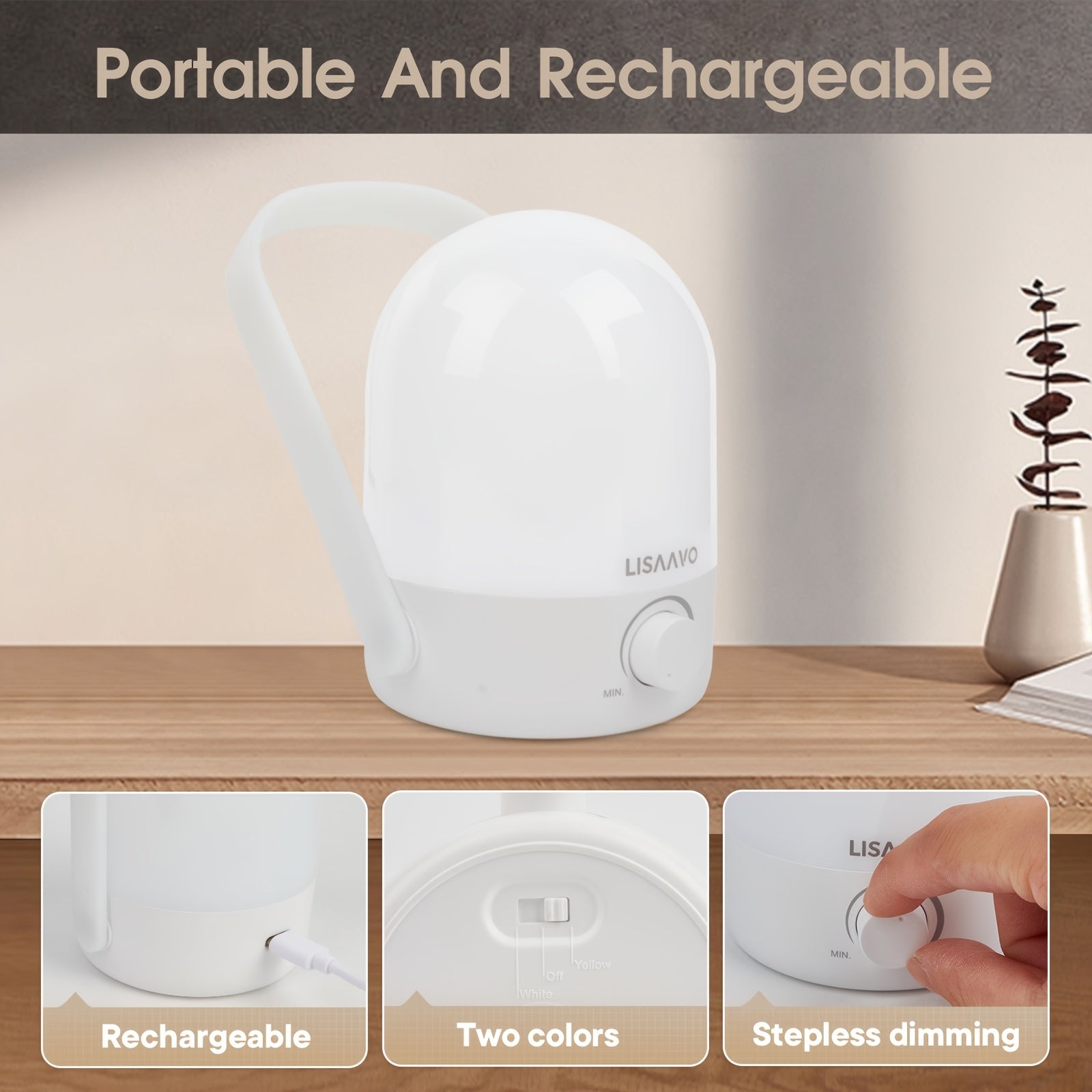 LED Yellow Mosquito Zapper Lamp with Adjustable Brightness Portable Night Light