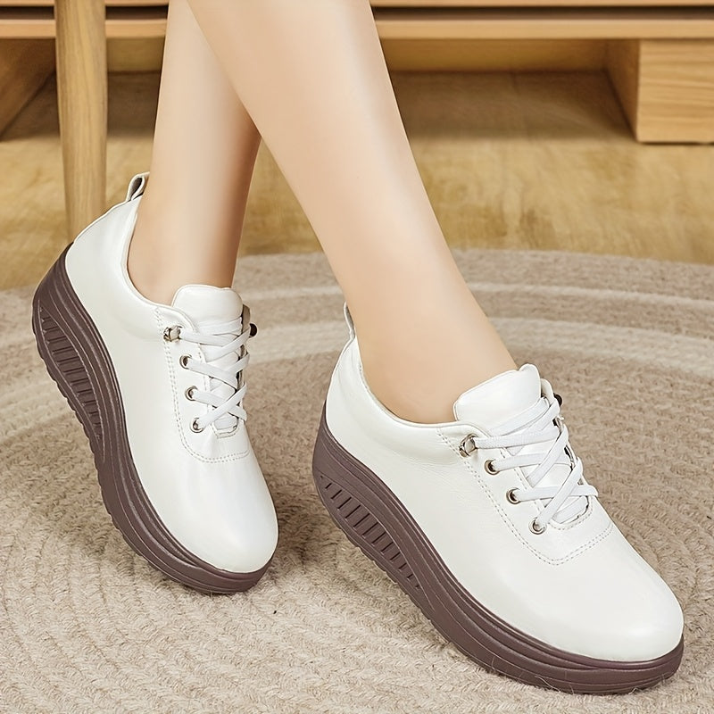 Women's Faux Leather Slip-On Loafers Casual All-Season Shock Absorbing Sole