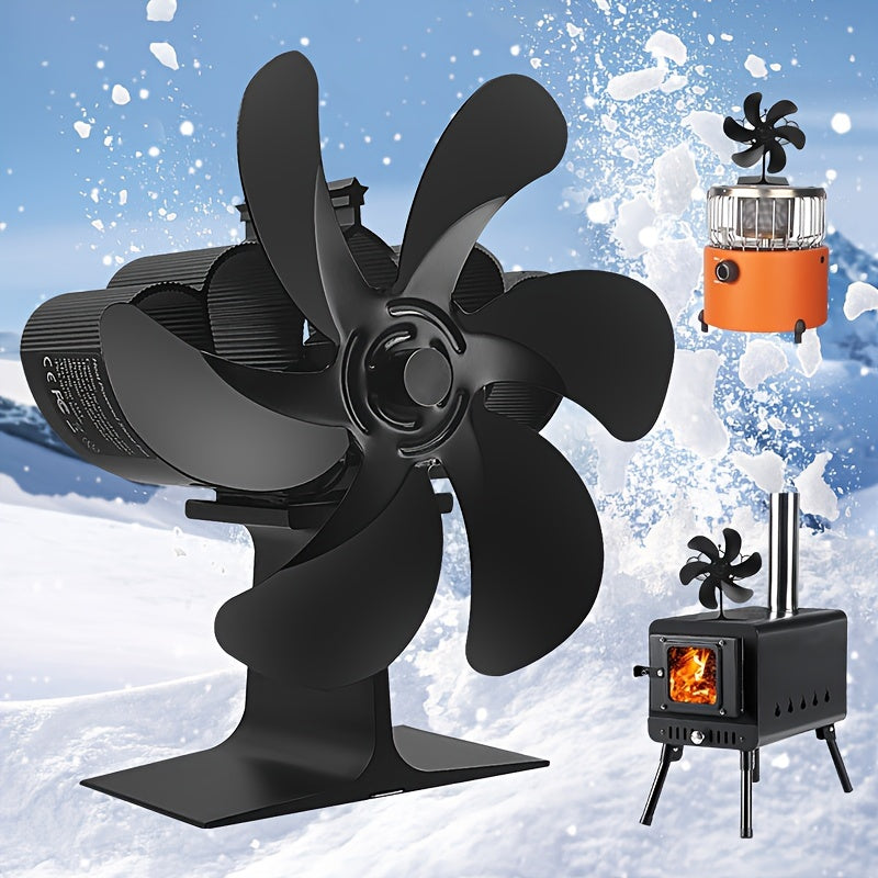 6-Blade Stove Fan for Wood Log Pellet Stoves and Fireplaces Portable Thermoelectric Heat Circulator