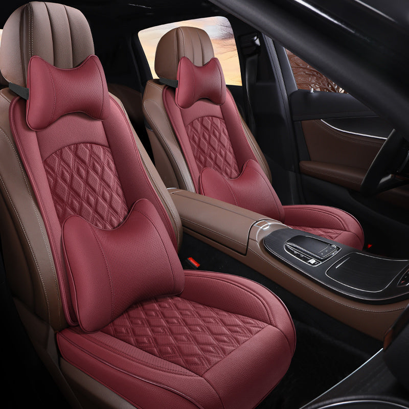 Car Seat Cover Universal PU Leather Breathable All-Season Cushion