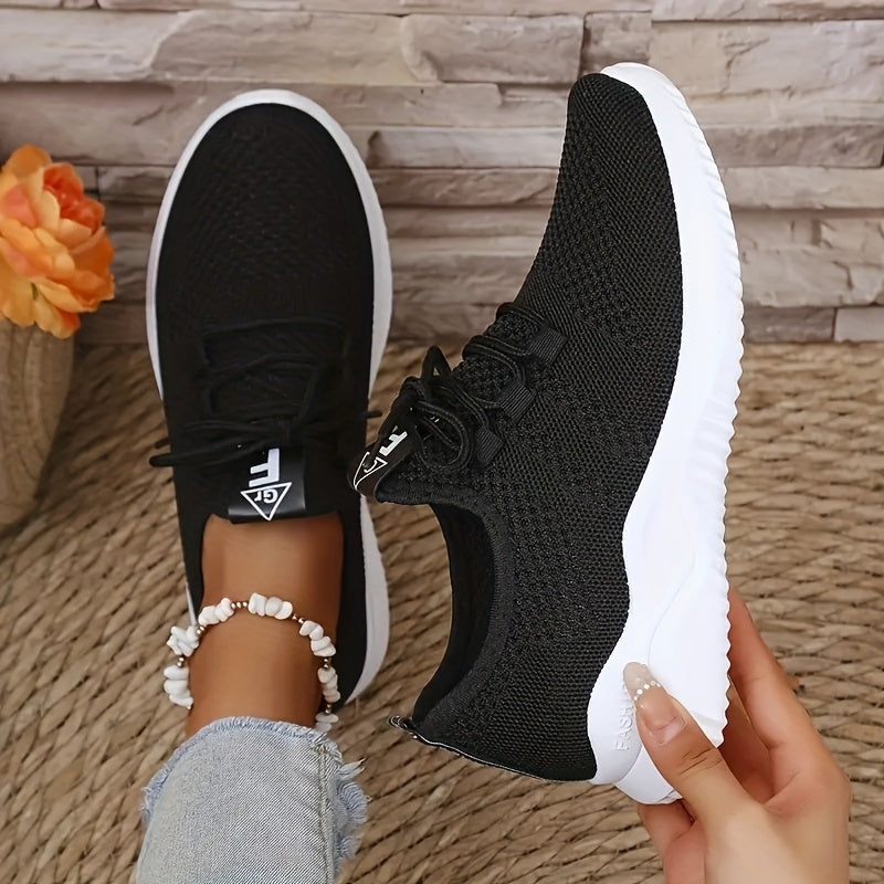 Women's White Knit Casual Sneakers Lightweight Slip-On Athletic Shoes