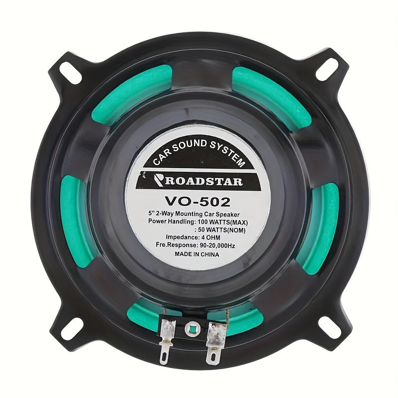 Car Coaxial Speaker 12.7cm 100W Green Full Range for Door Replacement